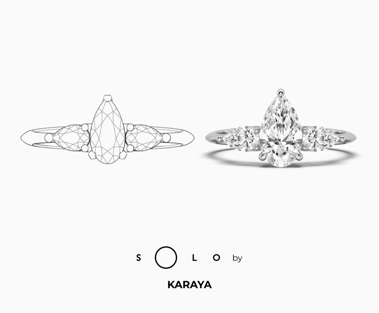 White gold ring with diamonds SOLO by KARAYA <span>2153</span>