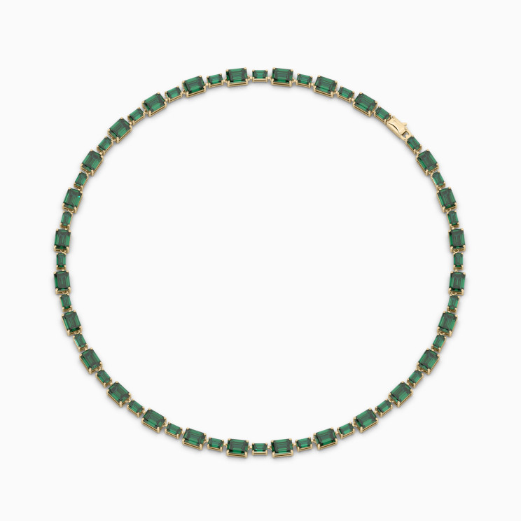 Yellow gold necklace with emeralds Evergreen