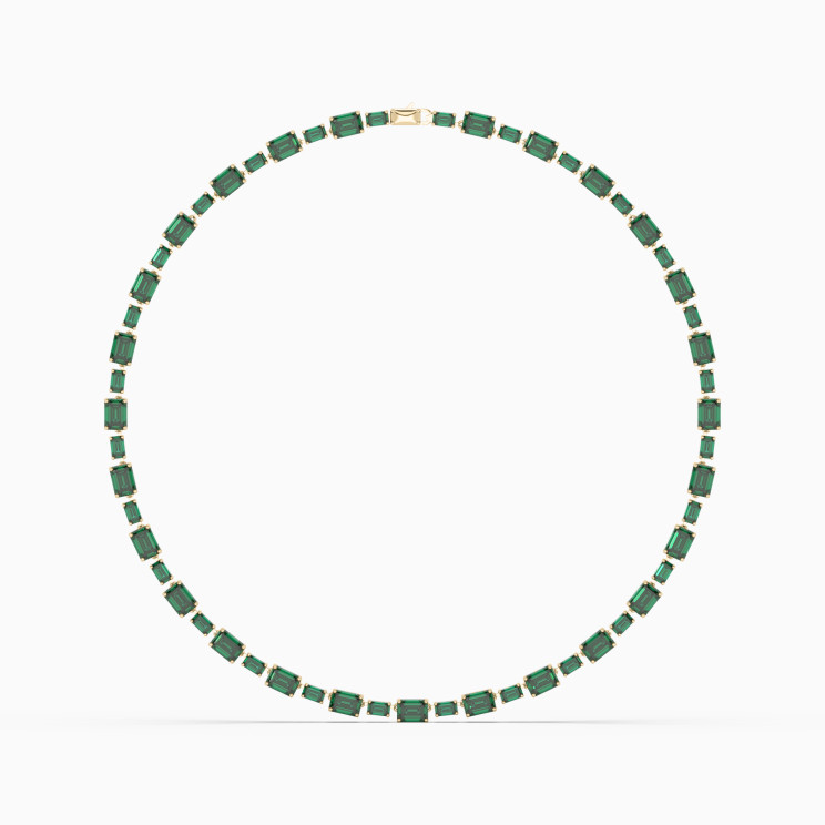 Yellow gold necklace with emeralds Evergreen