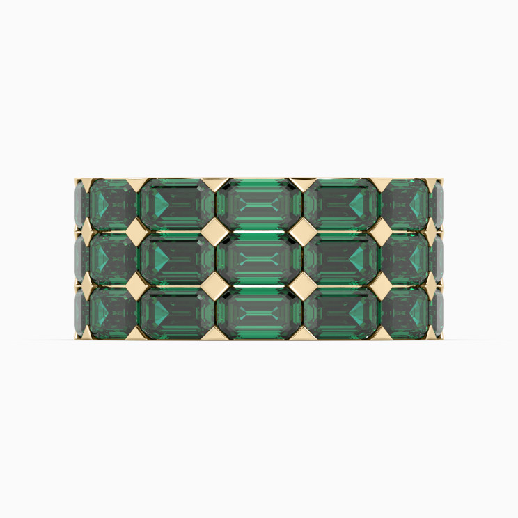 Yellow gold ring with emeralds Evergreen 5006