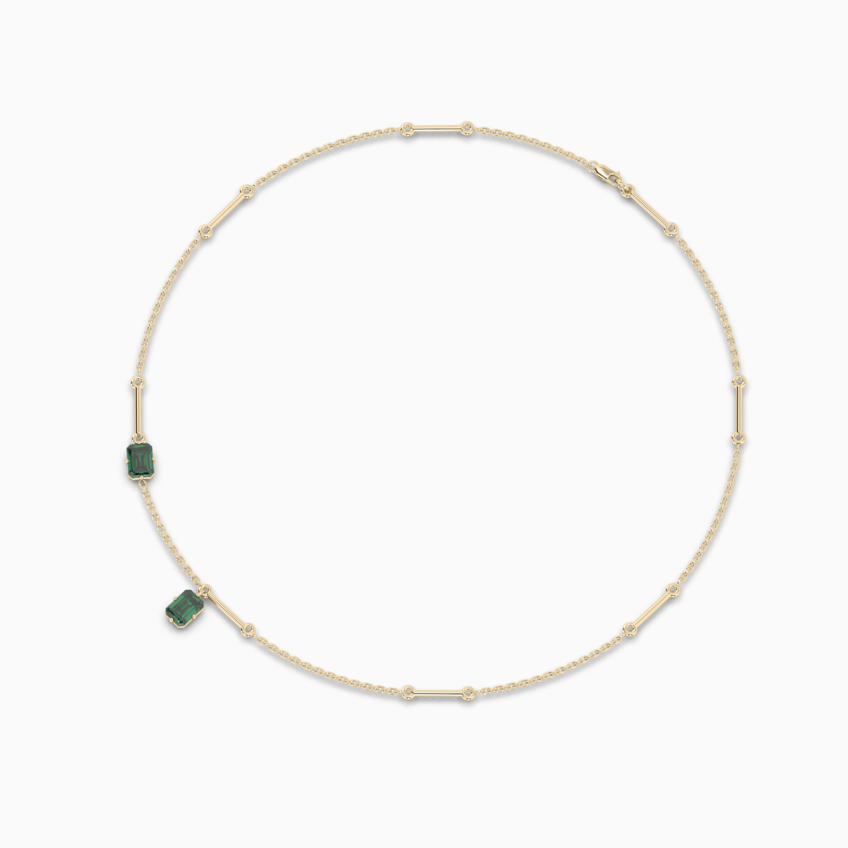 Yellow gold necklace with emeralds Evergreen <span>5008</span>