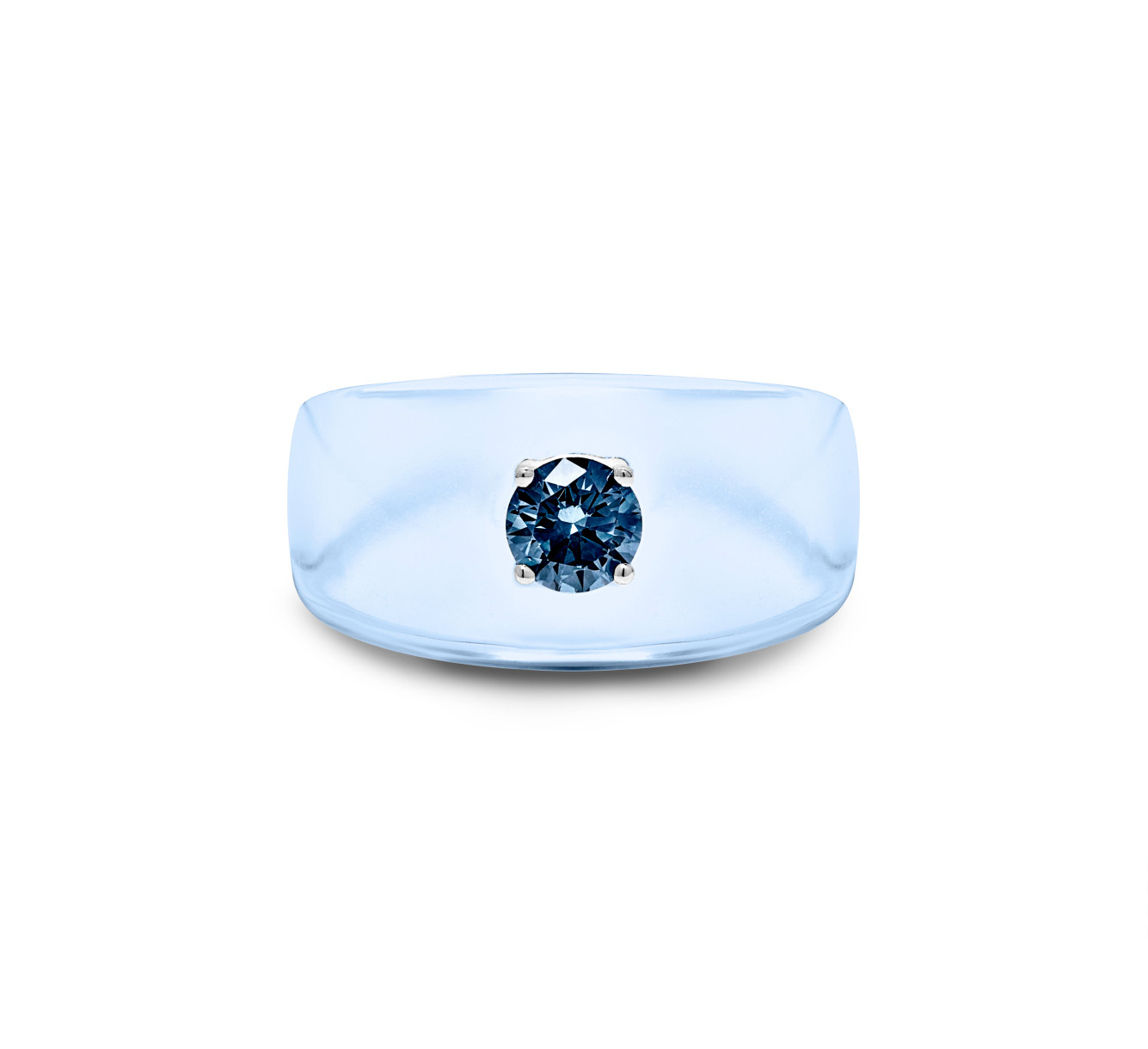 Light blue bio resin ring with blue diamond SSS <span>2243</span>