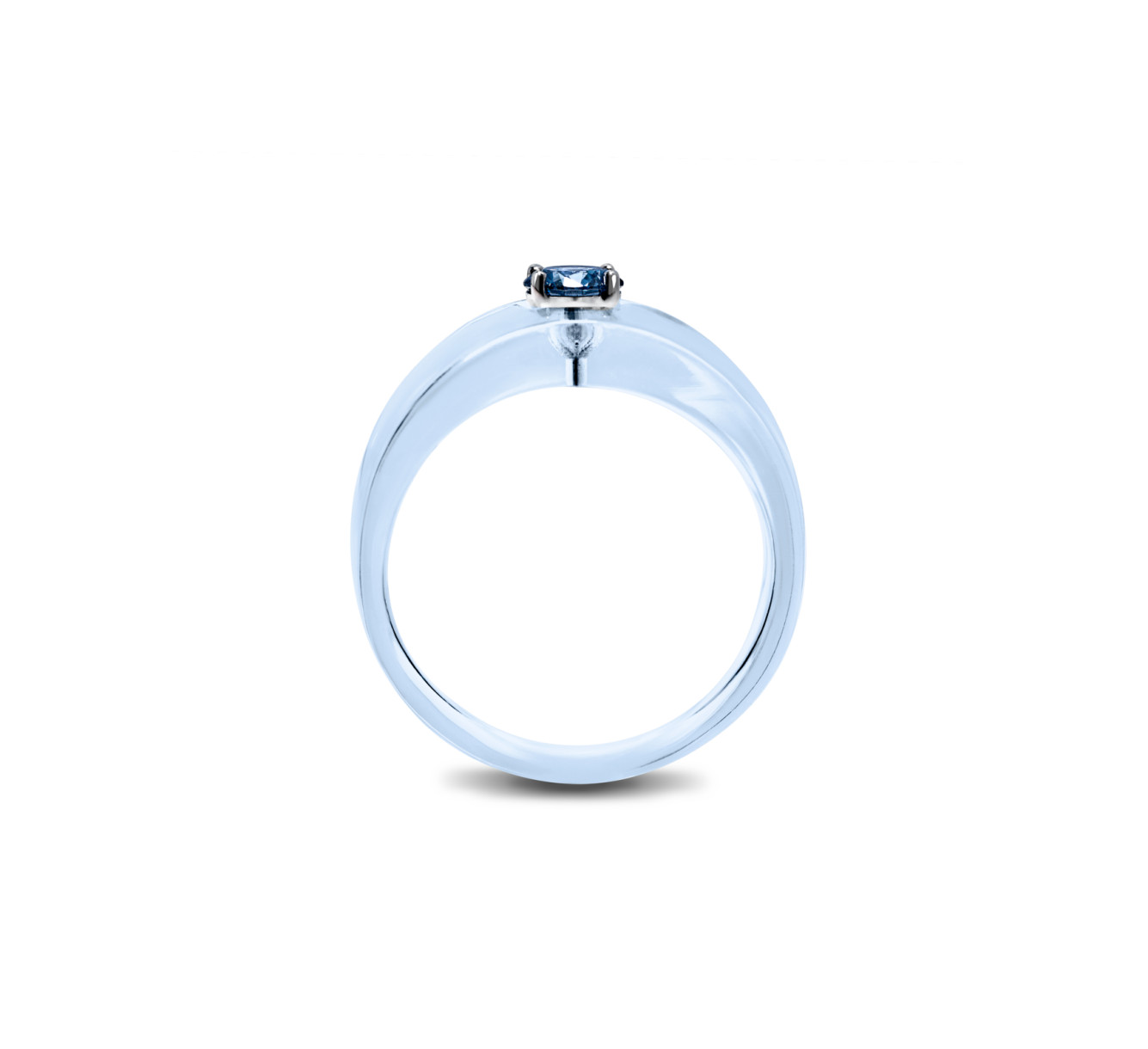 Light blue bio resin ring with blue diamond SSS <span>2243</span>