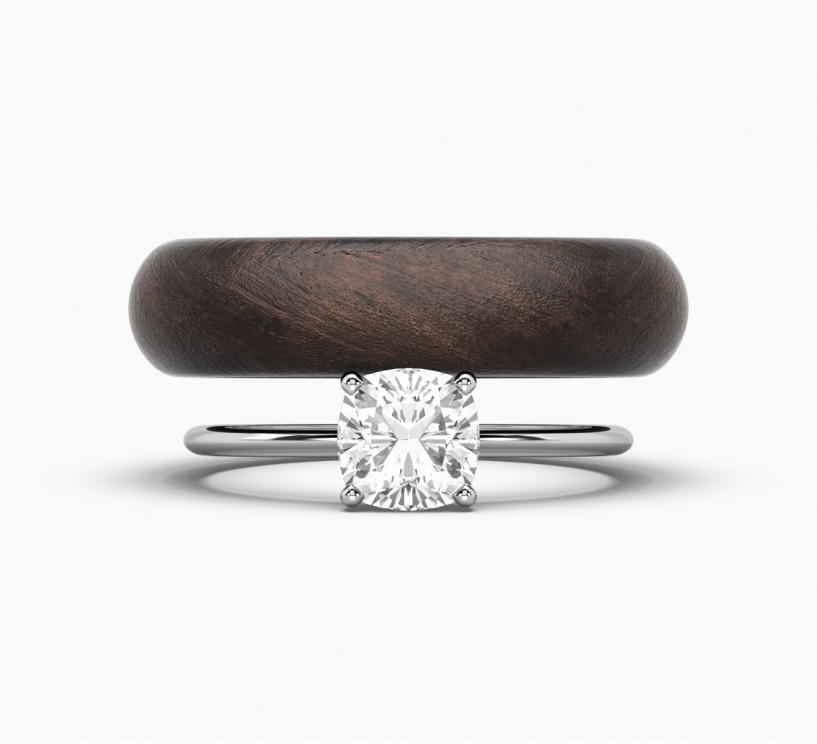White gold ring with diamond SOLO by UKRAINIANS 2162