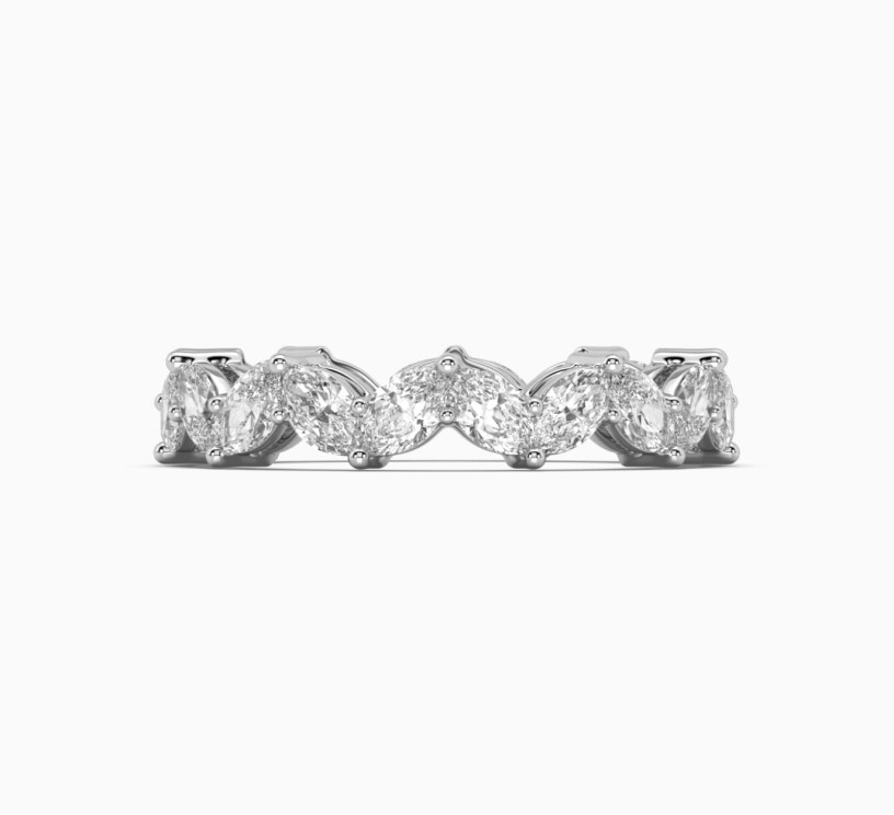 Каблучка з білого золота з діамантом eternity bands