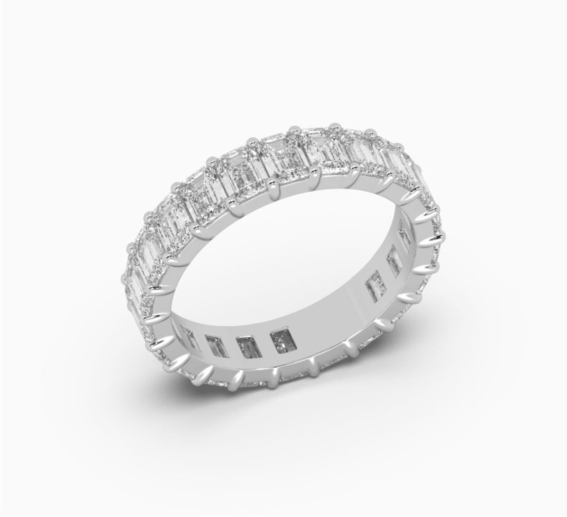 White gold ring with diamonds Eternity Band 2023