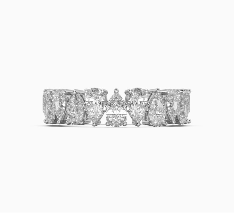 Каблучка з білого золота з діамантом Eternity Bands