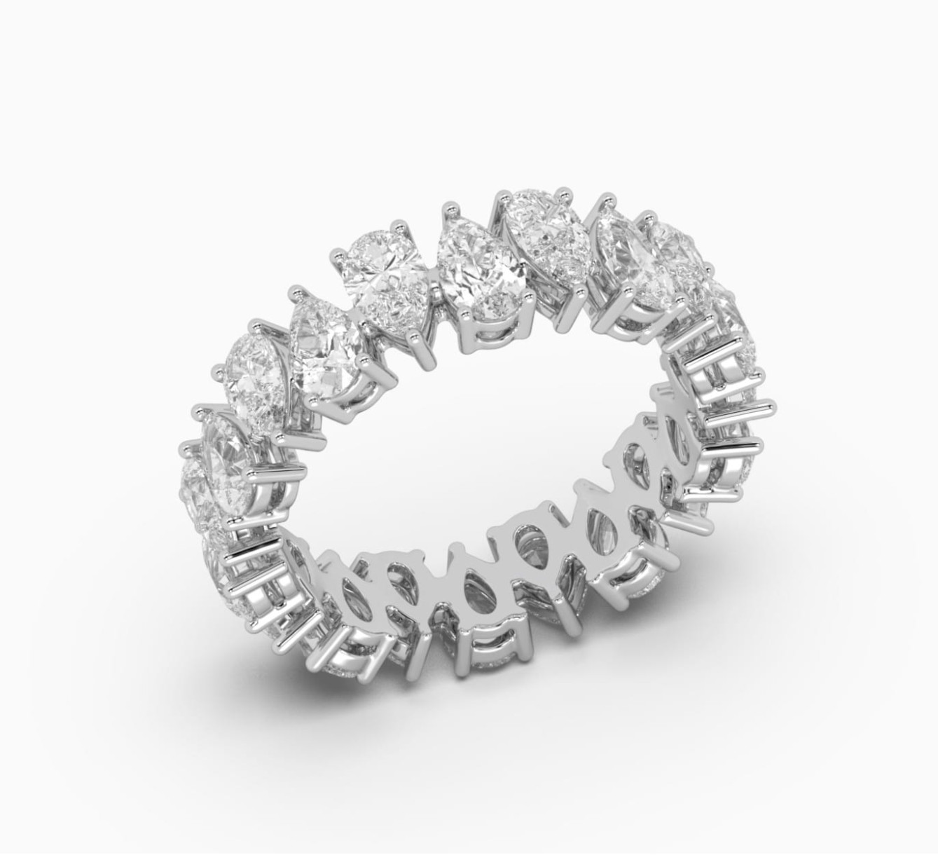 Каблучка з білого золота з діамантом Eternity Bands <span>2056</span>
