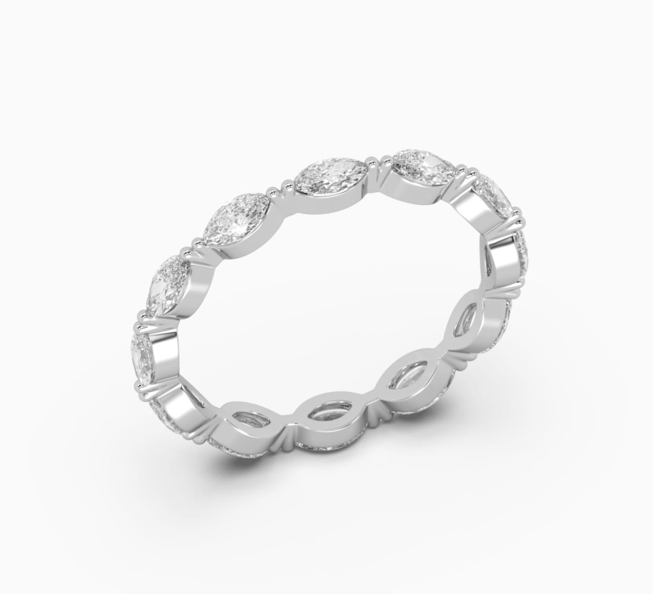 Каблучка з білого золота з діамантом Eternity Band <span>2058</span>