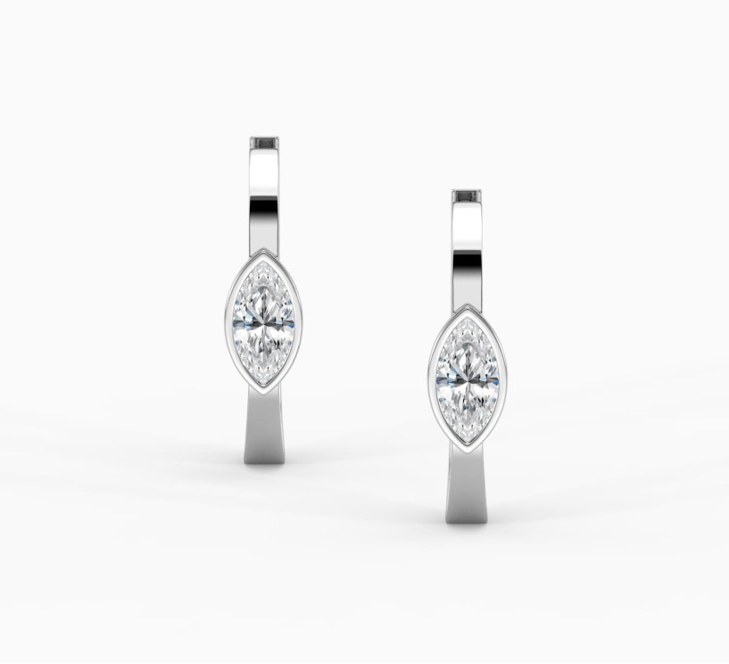 White gold earrings with diamonds bloom