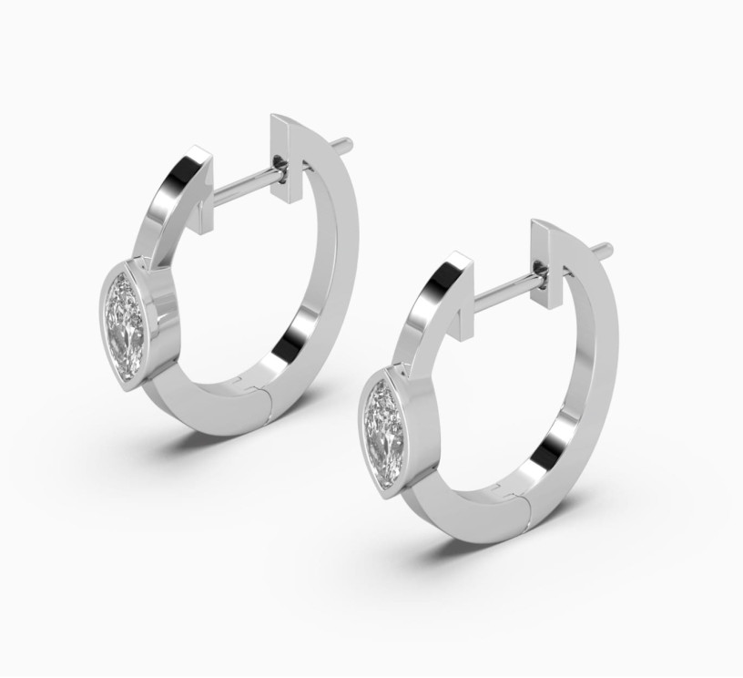 White gold earrings with diamonds bloom
