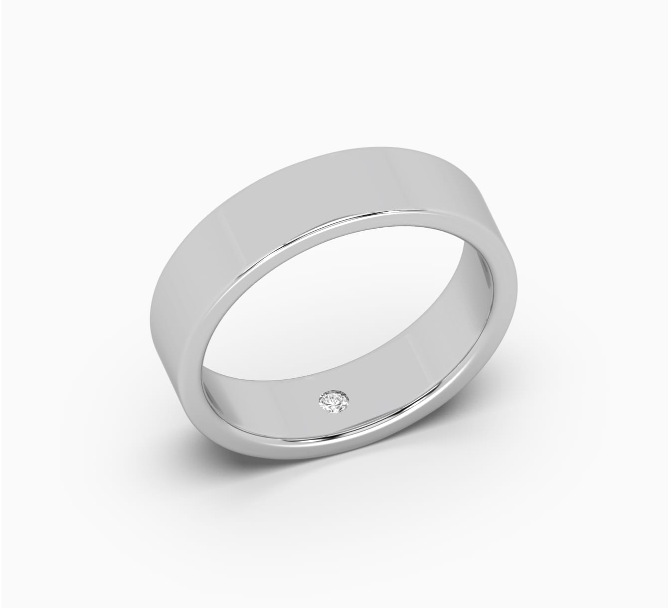 Обручка чоловіча з білого золота з діамантом bridal <span>2129</span>