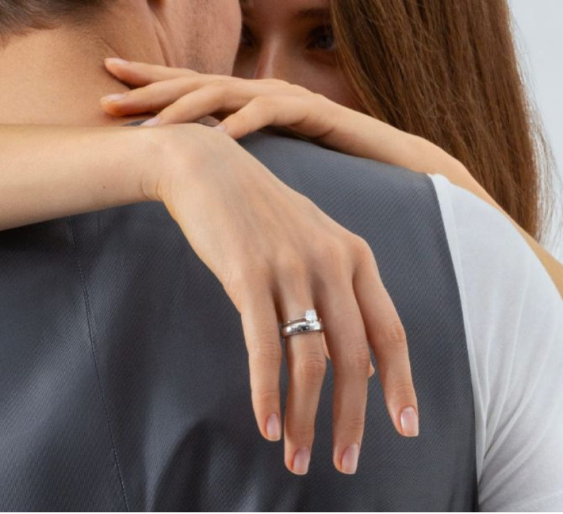 Обручка жіноча з білого золота з діамантами bridal 2163