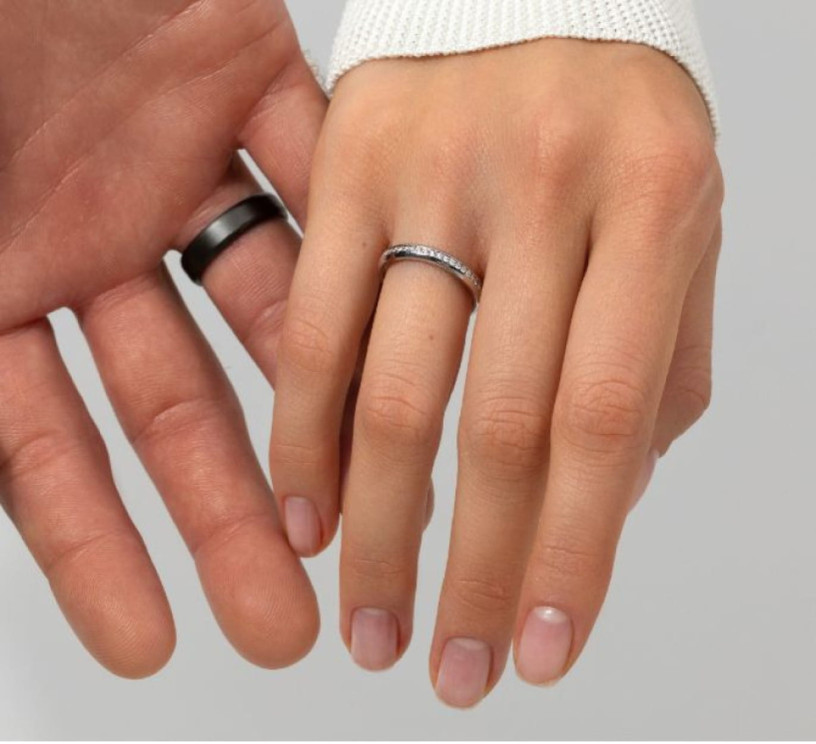 Обручка жіноча з білого золота з діамантами bridal 2166