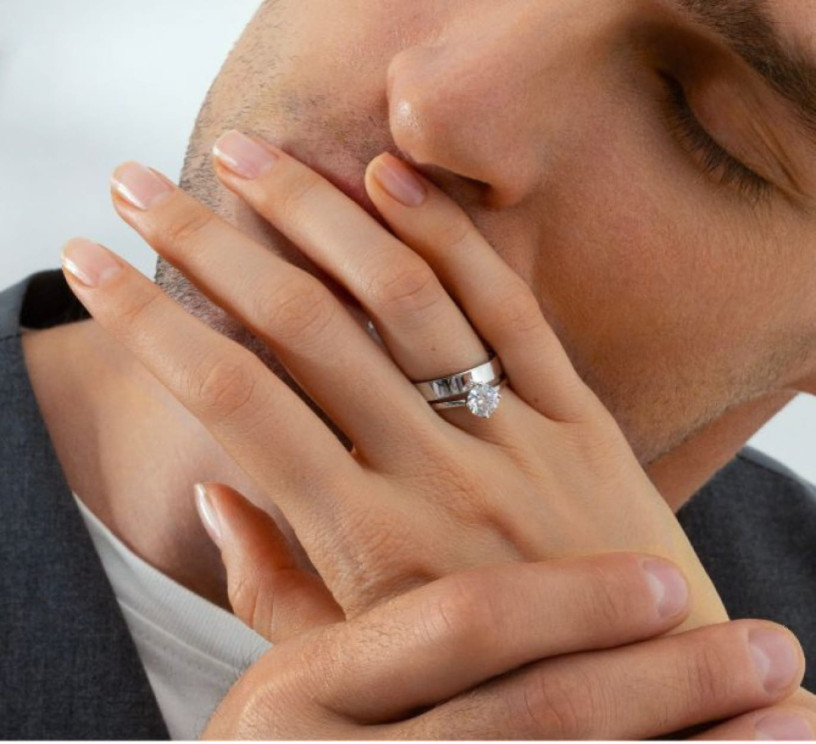 White gold wedding ring bridal 2168