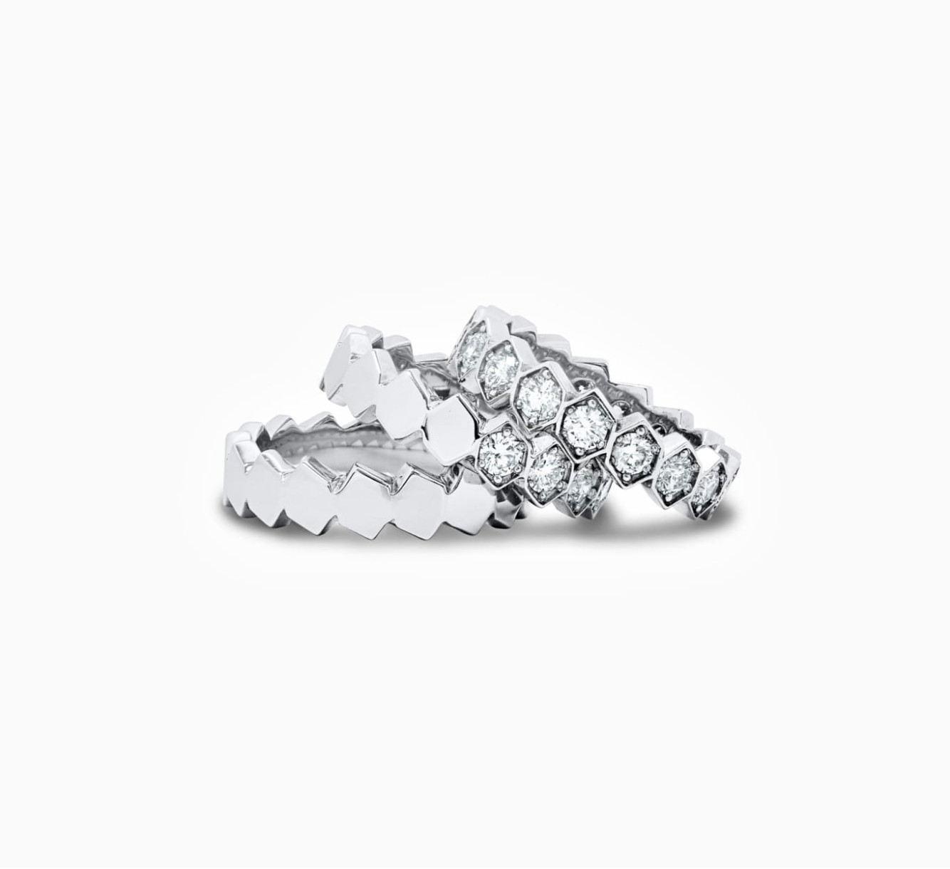 Каблучки з білого золота з діамантами comb <span>2024</span>