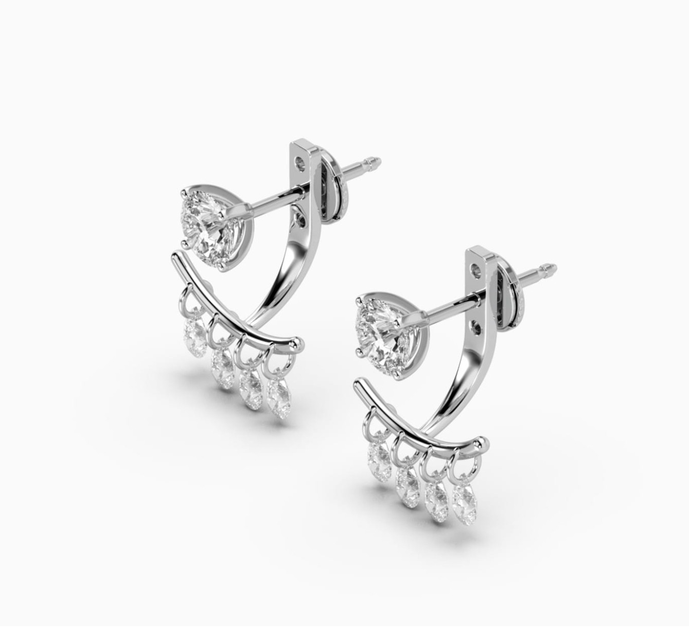 Сережки з білого золота з діамантами Comb <span>2034</span>