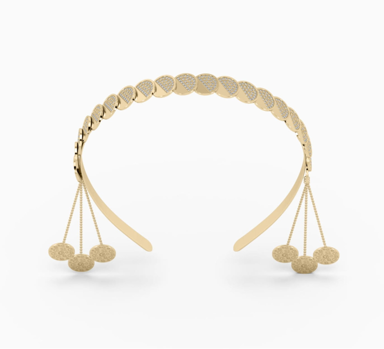 Yellow gold hoop with diamonds Core <span>4001</span>