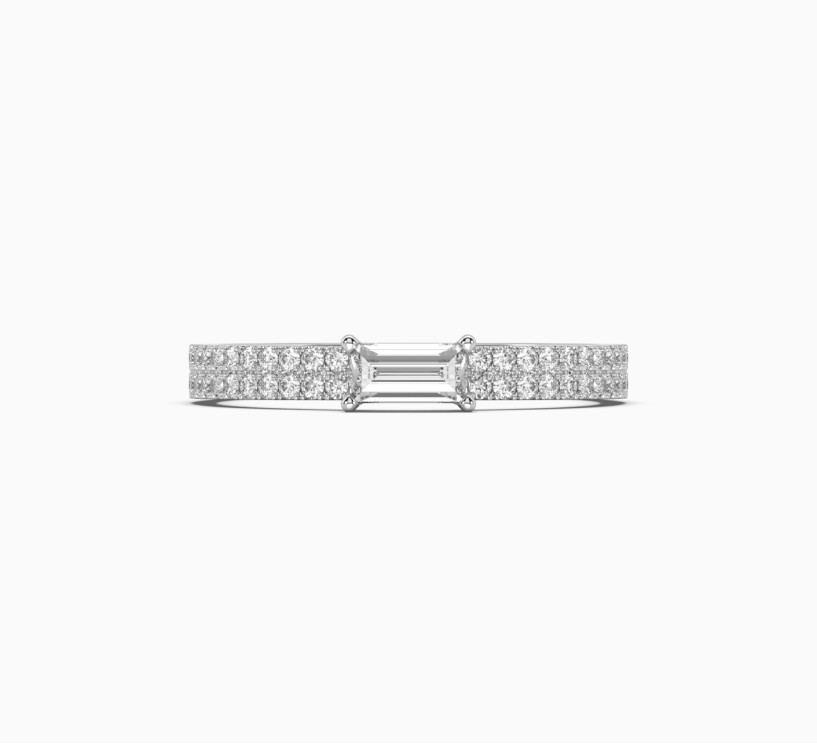 White gold ring with diamonds glow 2028