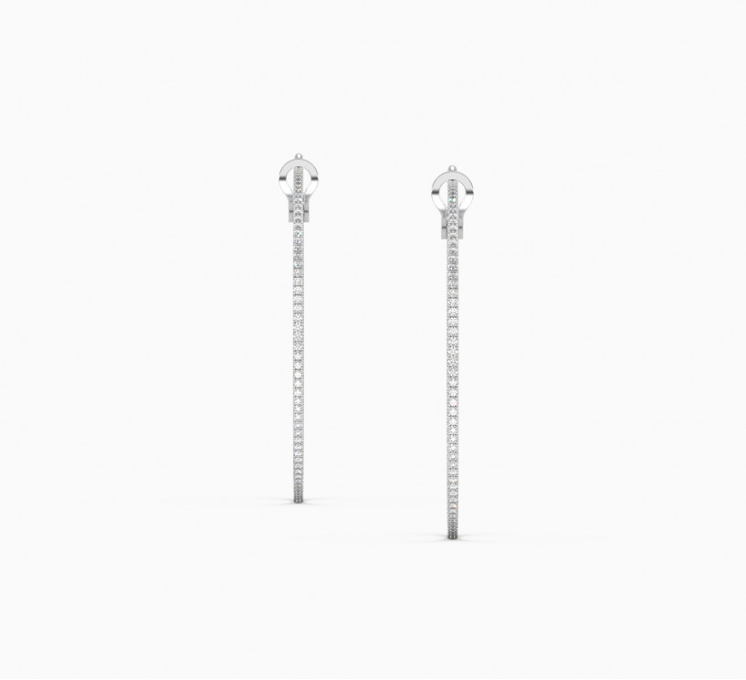 White gold earrings with diamonds glow 2053