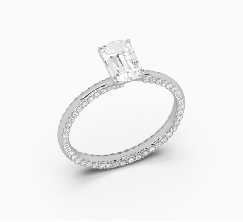 White gold ring with diamond Signature 2157