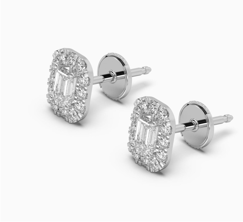 Сережки з білого золота з діамантами glow  2278