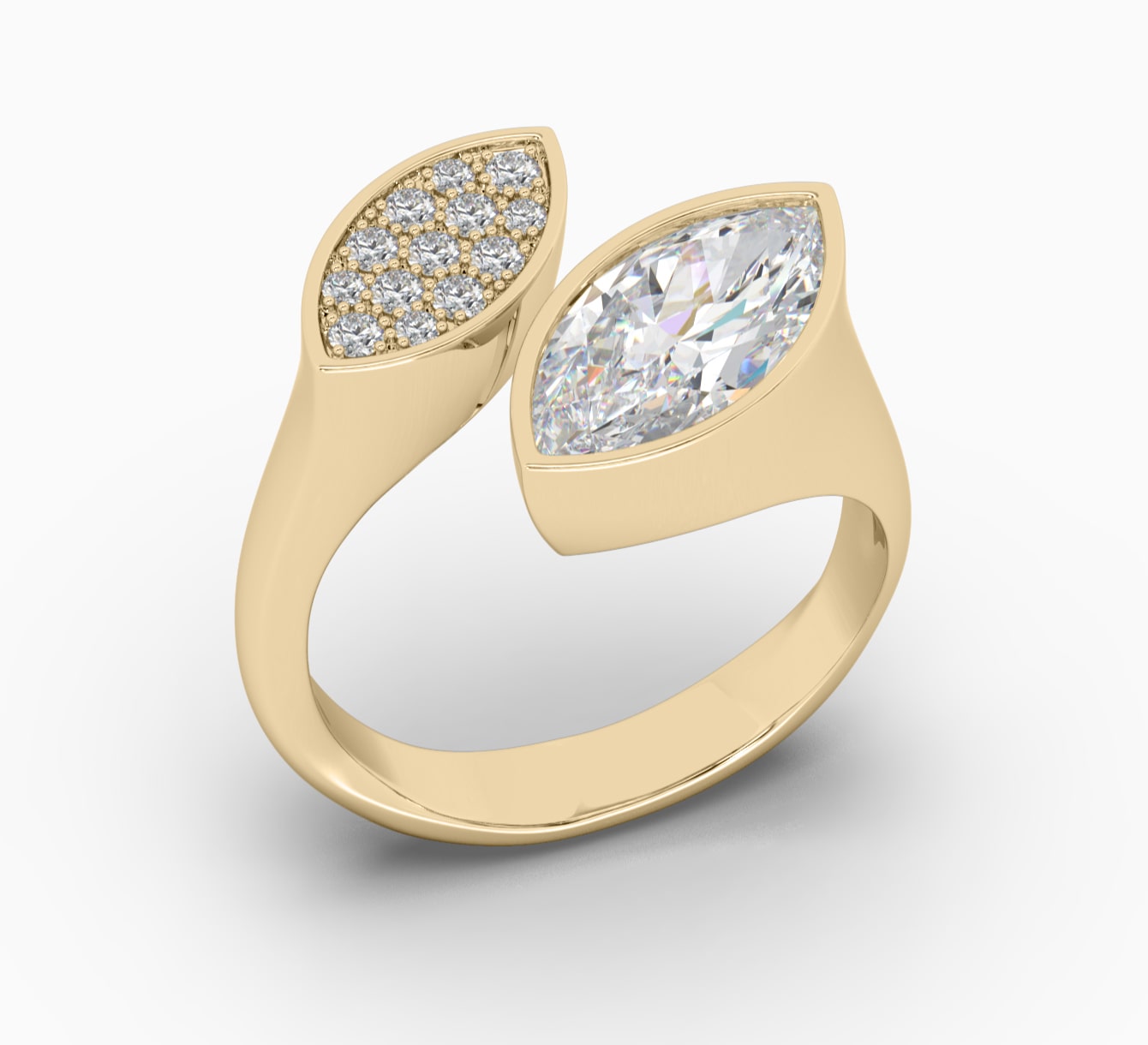 Yellow gold ring with diamonds Glow <span>2295</span>