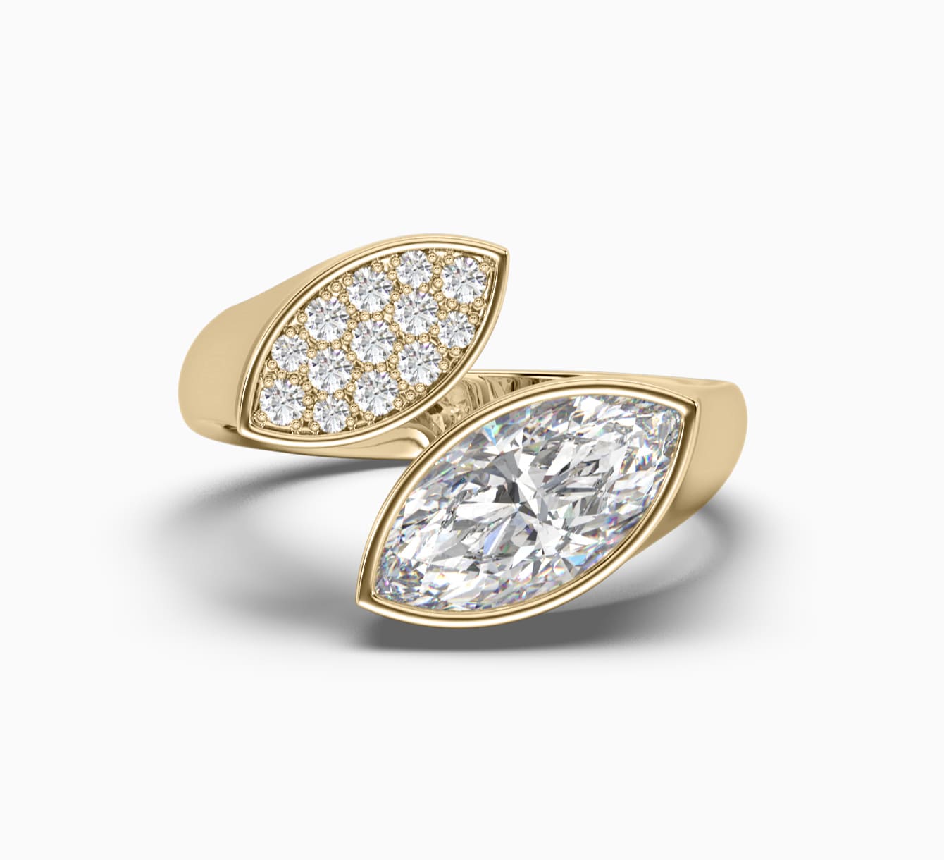 Yellow gold ring with diamonds Glow <span>2295</span>