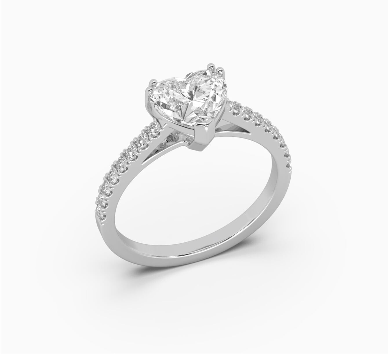 White gold ring with diamonds Hearts <span>2227</span>