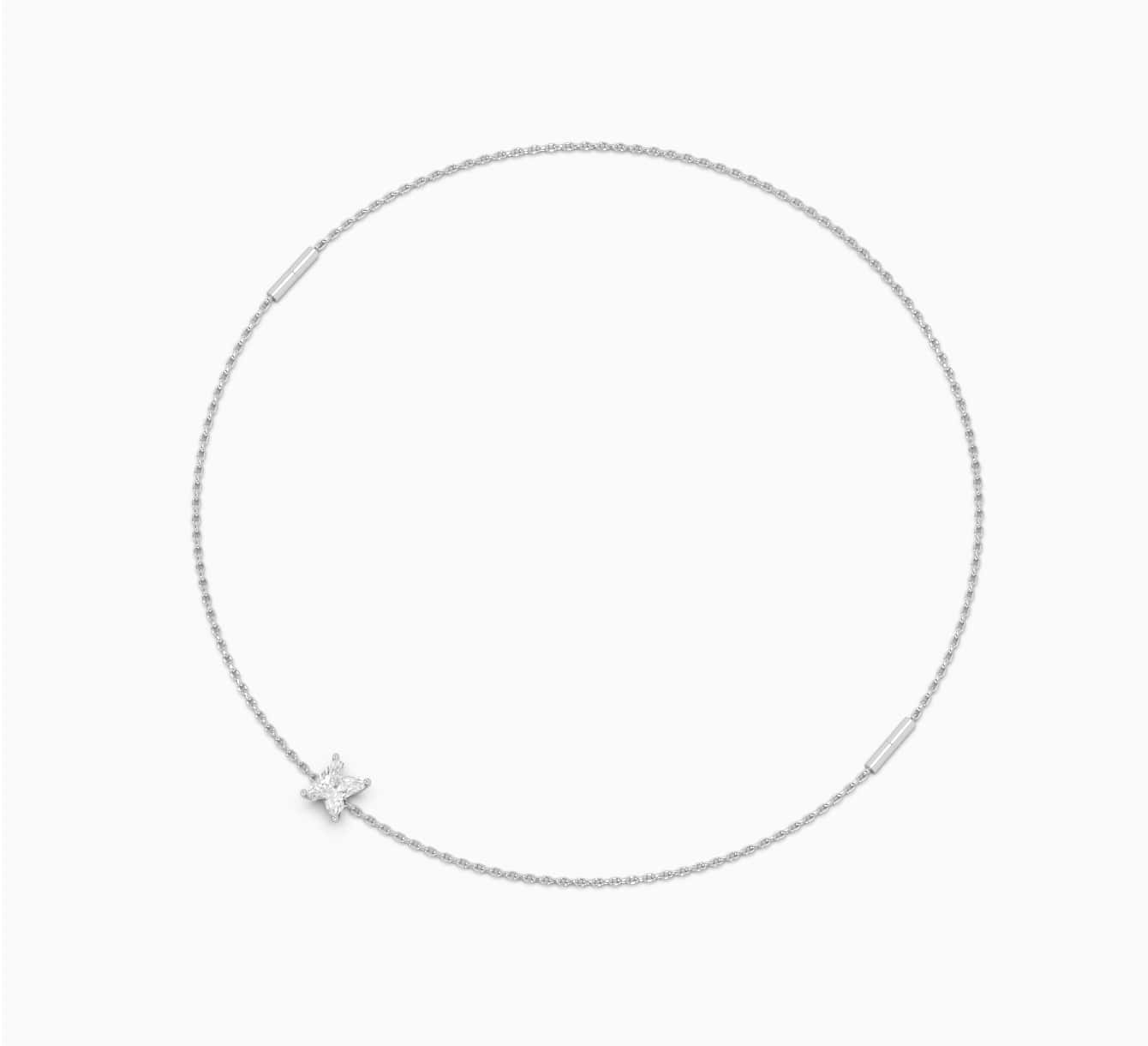 White gold transformer necklace with diamond Letters K