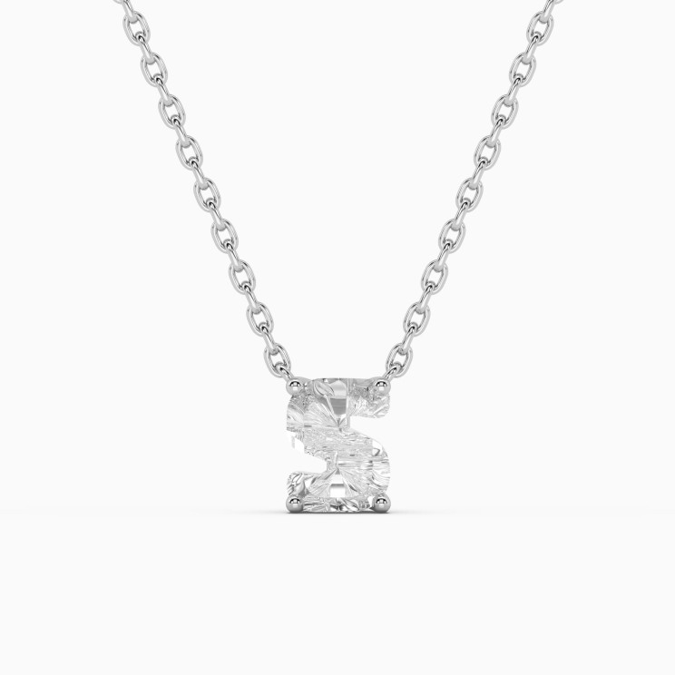 White gold necklace with diamond Letters