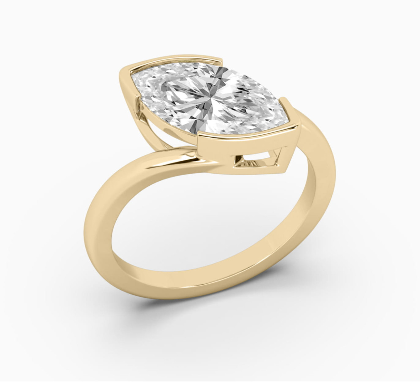 Yellow gold ring with diamond Mono E