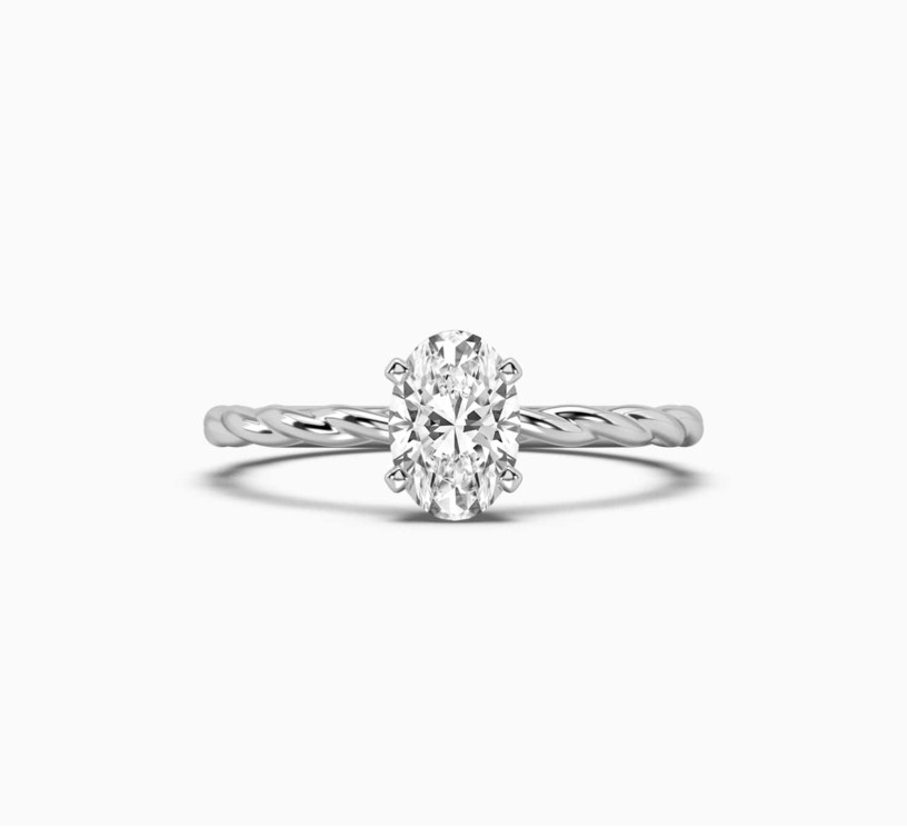 White gold ring with diamond mono 1009
