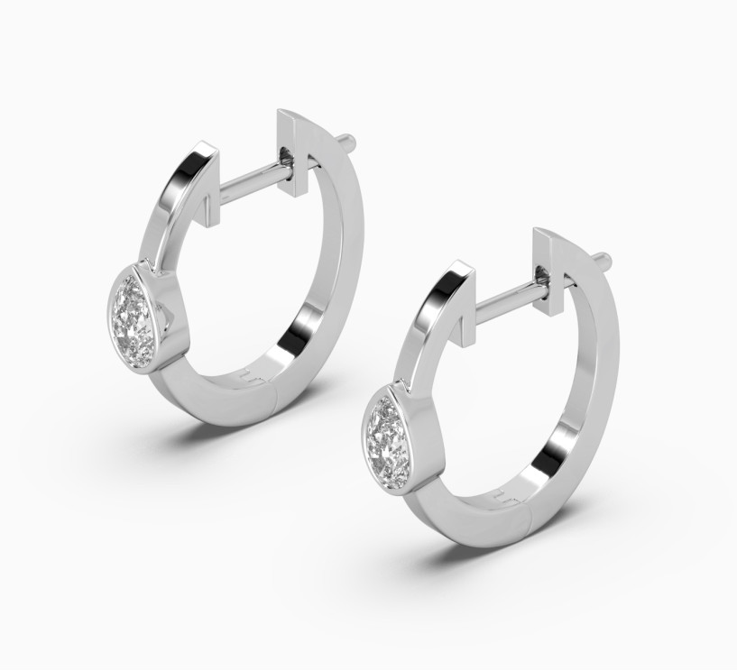 White gold earrings with diamonds bloom 2255