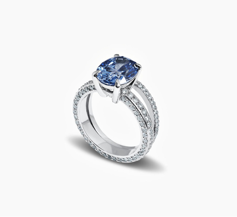 White gold ring with diamond Posh 00190