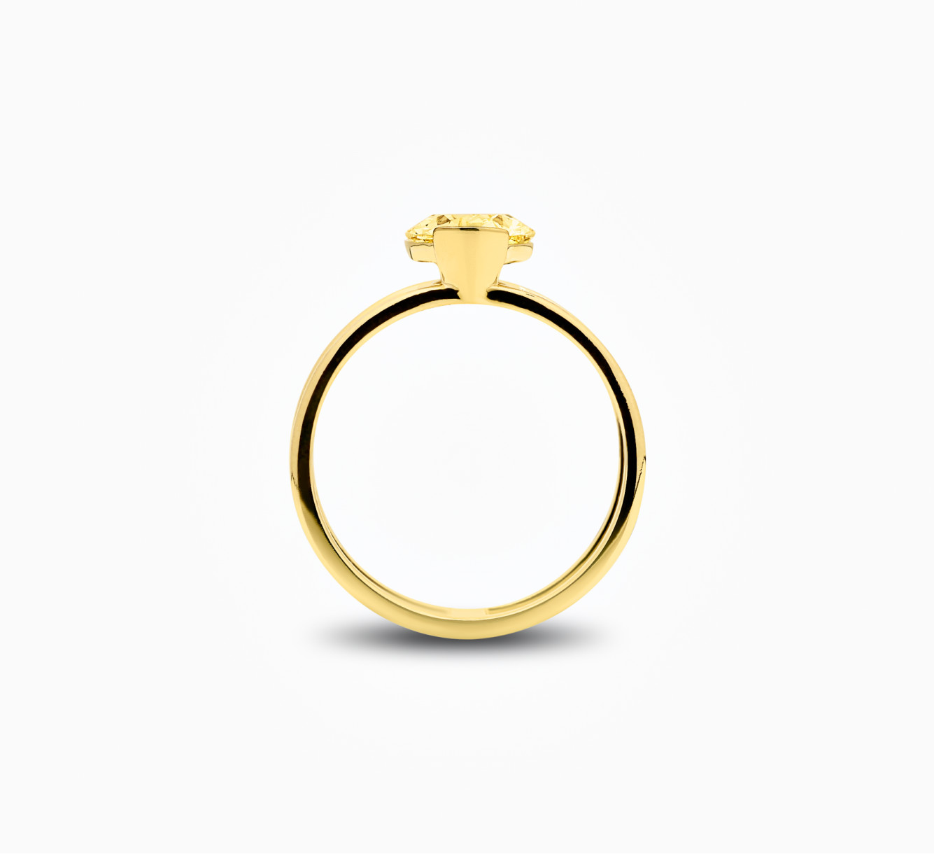 Yellow gold ring with diamond Posh <span>00239</span>