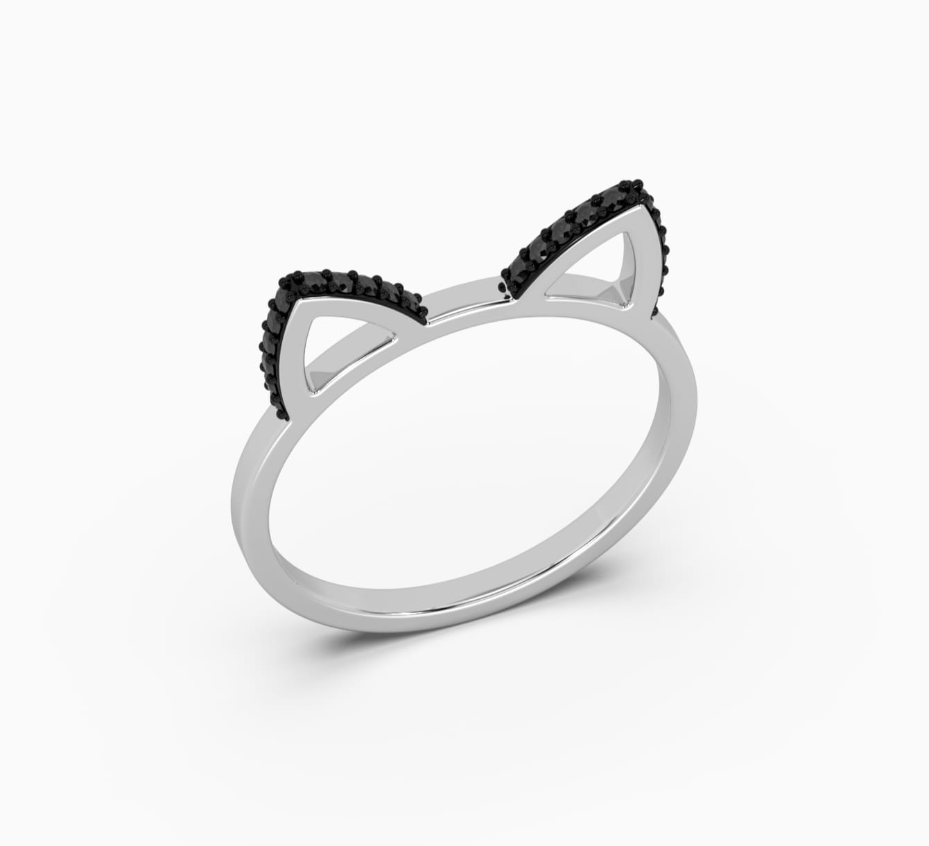 White gold ring with diamonds purr <span>2272</span>