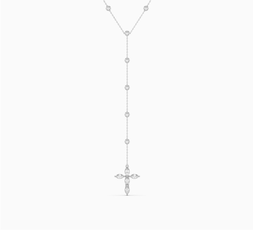 White gold necklace with diamonds saint 2055r