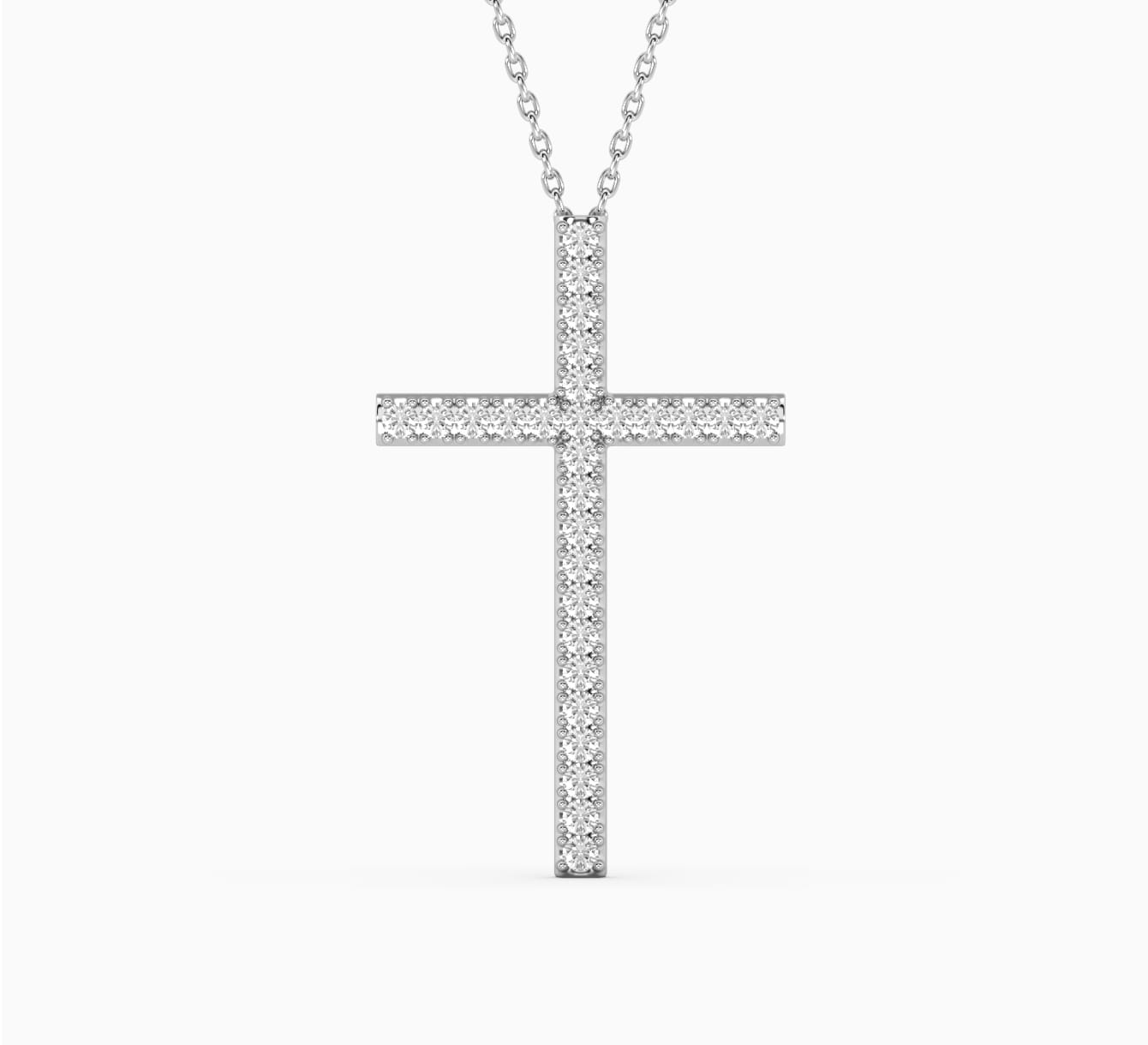 White gold pendant with diamonds saint <span>2074</span>