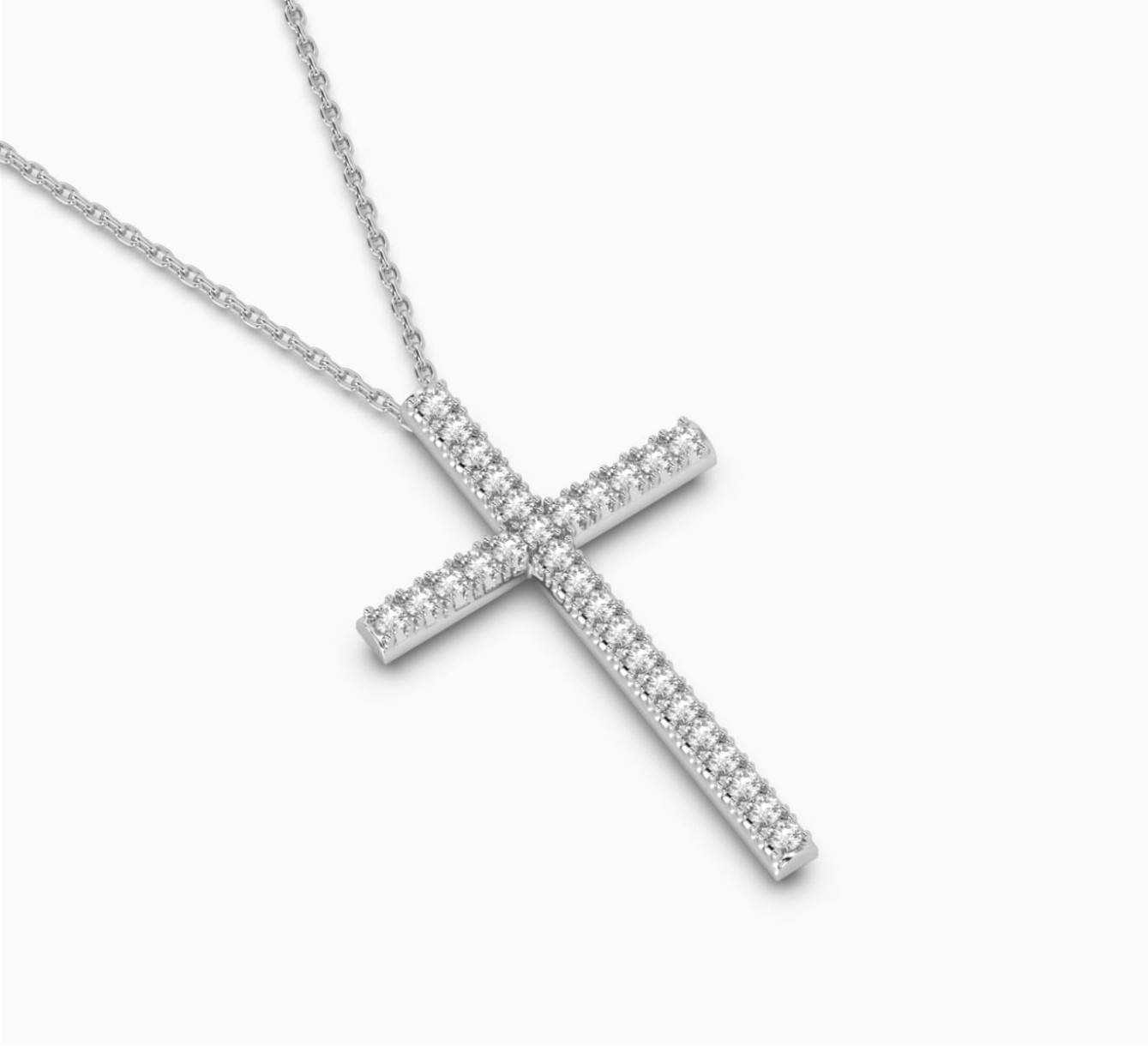 White gold pendant with diamonds saint <span>2074</span>