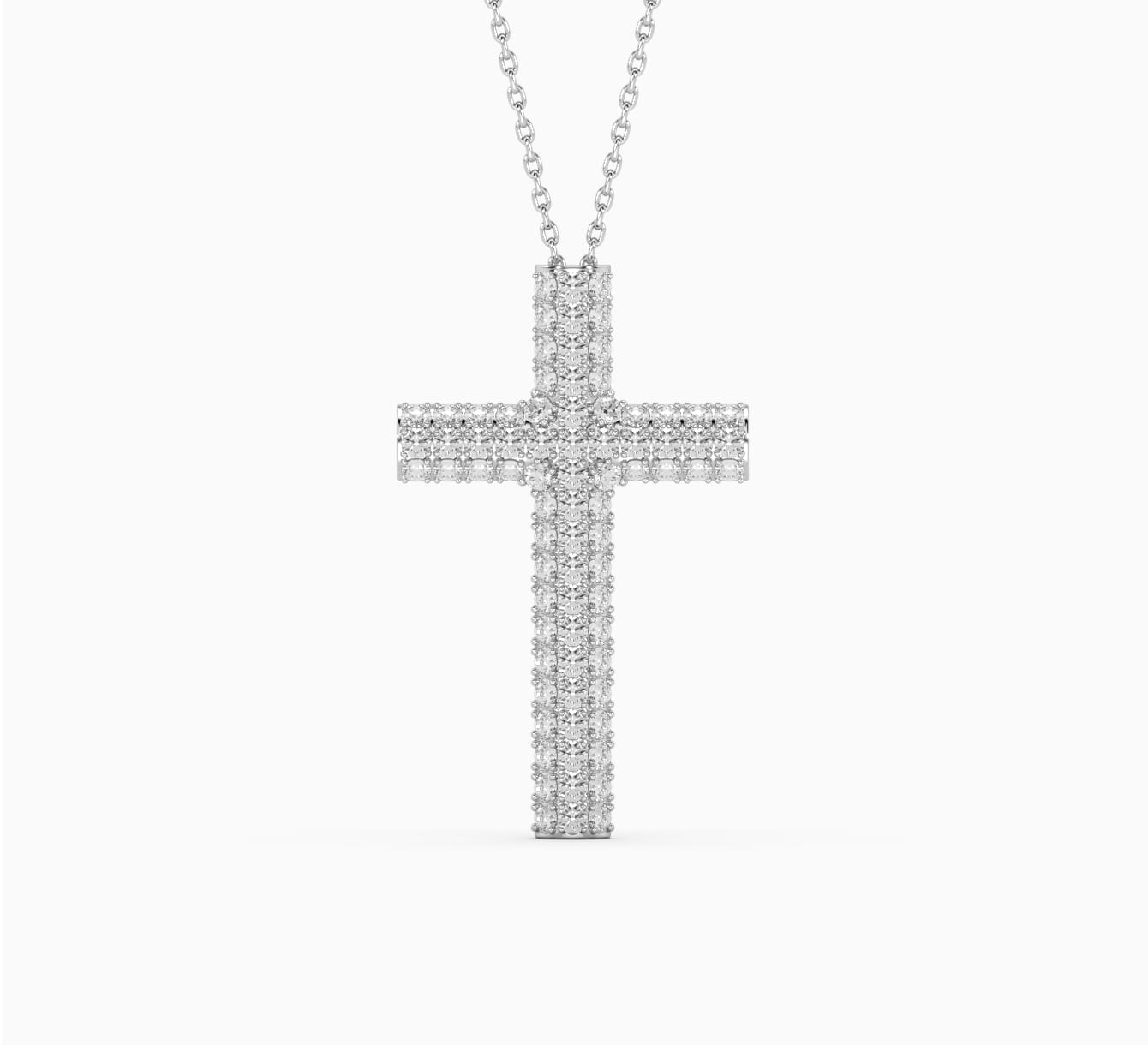 White gold pendant with diamonds saint <span>2075</span>
