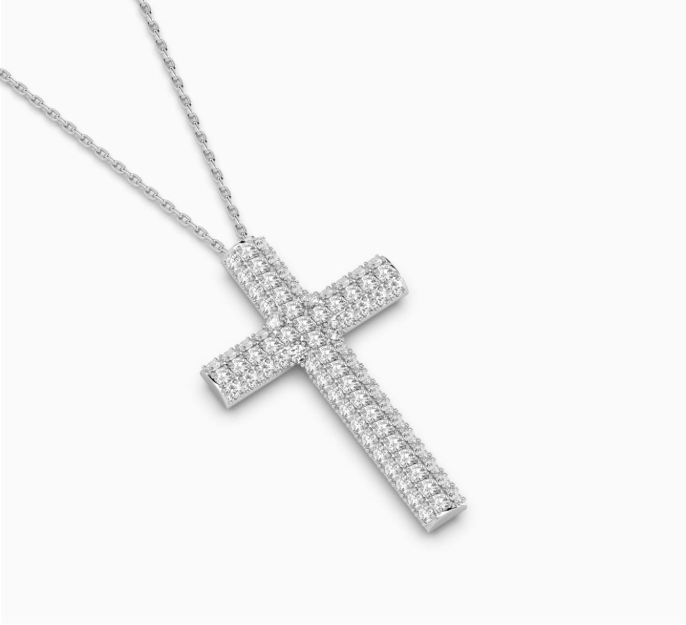 White gold pendant with diamonds saint <span>2075</span>