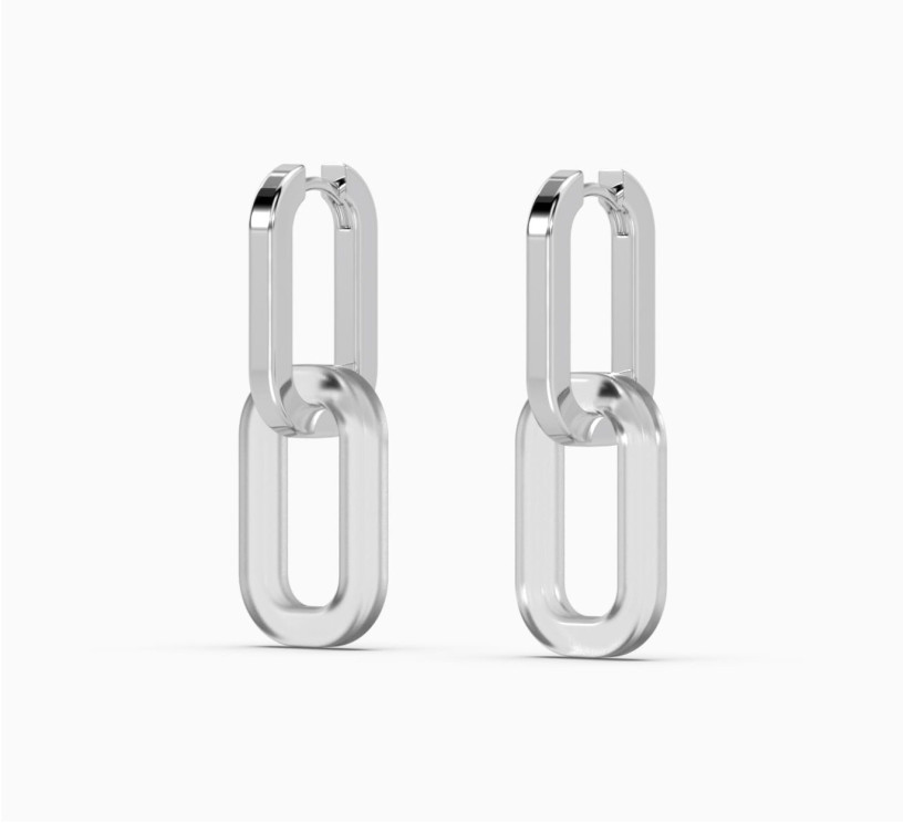Сережки з біо смоли та білого золота SSS 2230