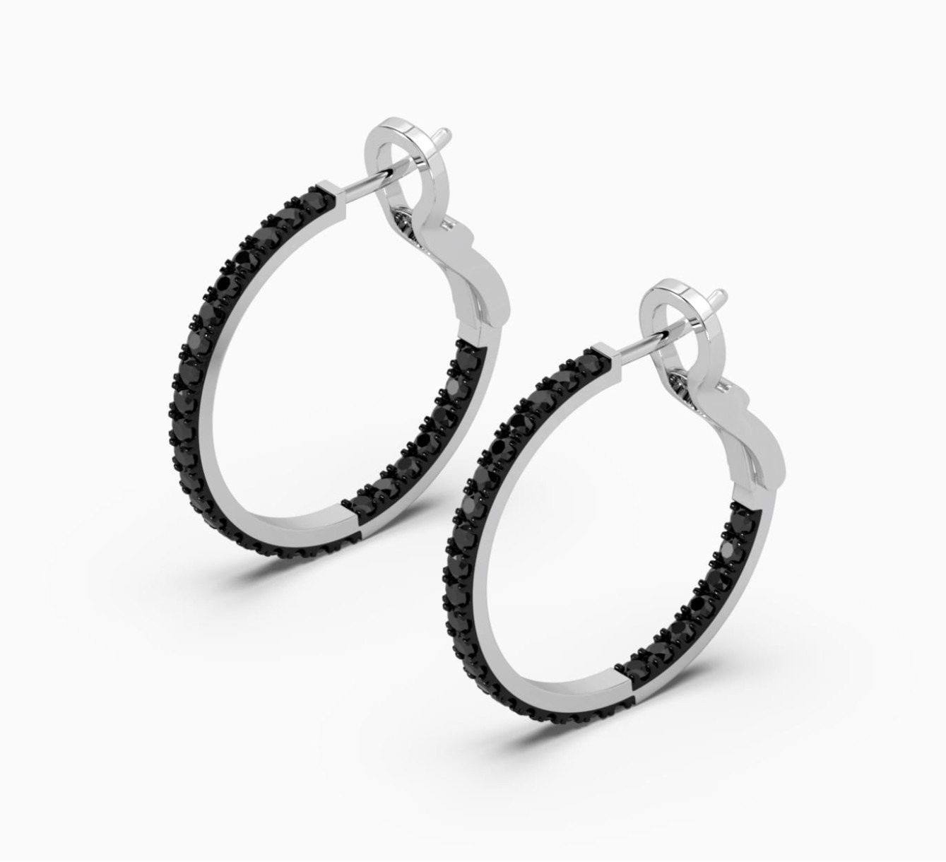 White gold earrings with diamonds Black Swan <span>2236</span>